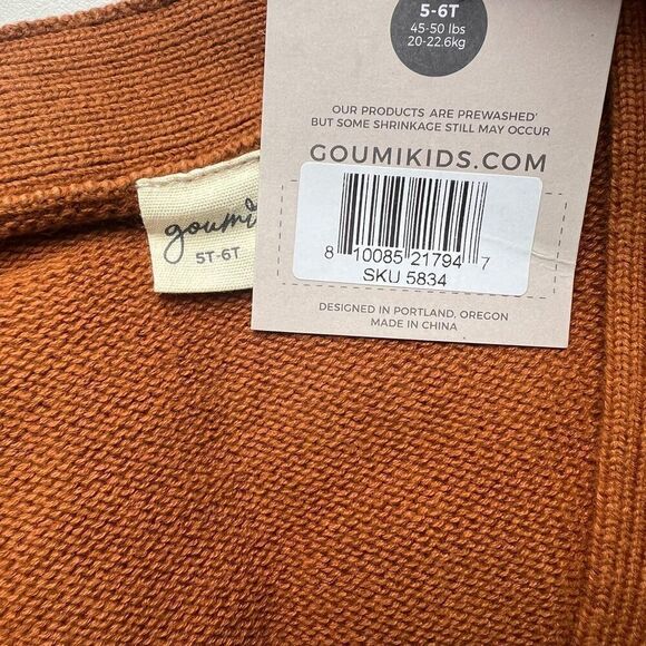 NWT Goumi Kids Sienna Knit Button Up Sweater SZ 5-6T Toddler Cardigan Organic Co - Picture 2 of 3